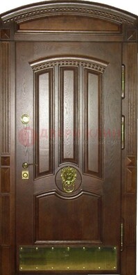 Хорошая стальная арочная дверь с декоративным элементом ДА-23 во Владимире