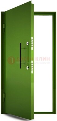 Зеленая металлическая бронированная дверь ДБ-8 во Владимире