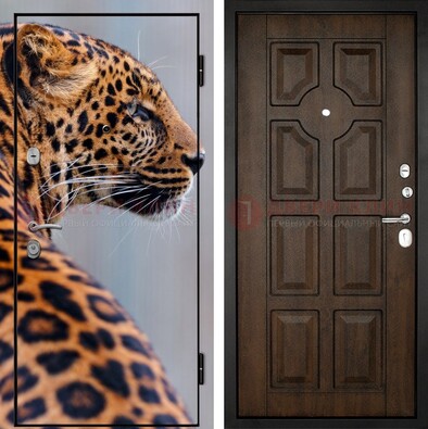 Металлическая дверь с фотопечатью леопарда ДФ-26 во Владимире