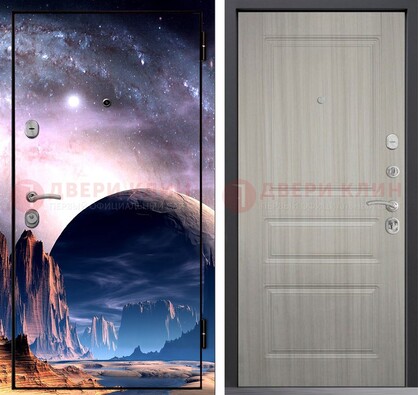 Железная дверь с фотопечатью космоса и планеты ДФ-50 во Владимире