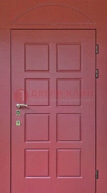 Красная стальная дверь с верхней фрамугой ДФГ-13 во Владимире