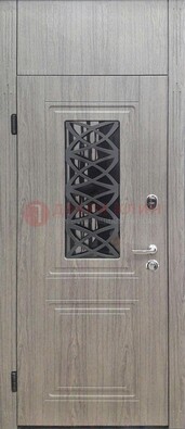 Металлическая дверь Винорит стекло и ковка с фрамугой ДФГ-33 во Владимире