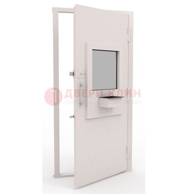 Белая металлическая дверь в кассу с нитроэмалью ДКС-4 во Владимире