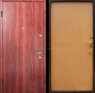 Красная железная дверь с ламинатом ДЛ-3 во Владимире