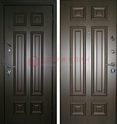 Темная металлическая дверь с МДФ ДМ-136 в квартиру во Владимире
