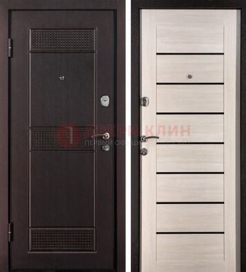 Темная стальная дверь с МДФ ДМ-147 для улицы в Кудрово