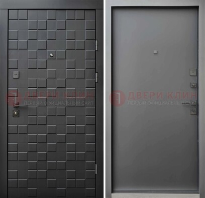 Темная стальная филенчатая дверь с МДФ ДМ-221 во Владимире