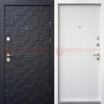 Темная входная дверь с белой МДФ внутри ДМ-222 во Владимире