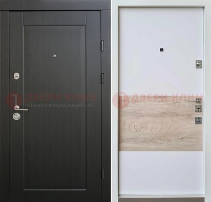 Черная металлическая дверь с белой МДФ внутри ДМ-230 во Владимире