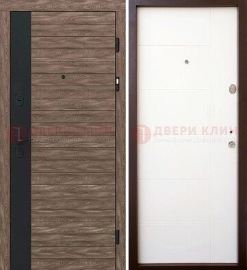 Коричневая входная дверь с черной вставкой МДФ ДМ-239 во Владимире