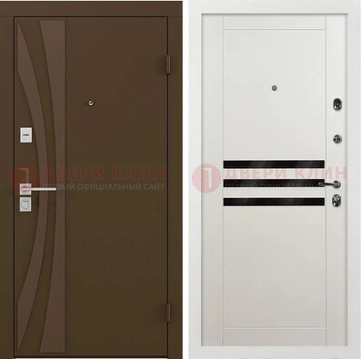 Стальная коричневая дверь с МДФ панелями ДМ-293 во Владимире