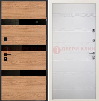 Металлическая темная дверь с МДФ в цвете Итальянский орех ДМ-312 во Владимире