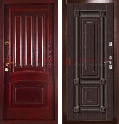 Красная стальная дверь с филенчатой МДФ ДМ-398 во Владимире