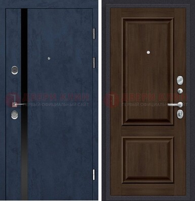 Синяя входная дверь МДФ с обеих сторон ДМ-473 во Владимире