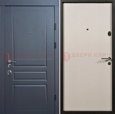 Темно-серая стальная дверь с МДФ хайтек ДМ-481 во Владимире