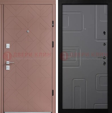 Красная стальная дверь в квартиру с МДФ хайтек ДМ-493 во Владимире