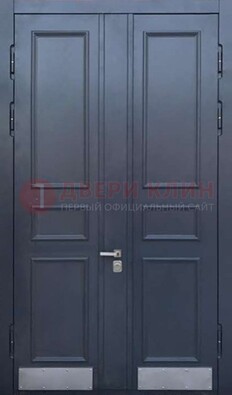 Черная двухстворчатая дверь для улицы с МДФ ДМ-535 во Владимире