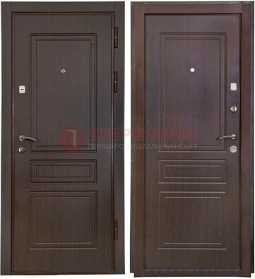 Антивандальная коричневая железная дверь с МДФ ДМ-61 во Владимире