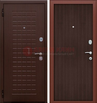 Коричневая металлическая дверь с МДФ ДМ-78 в квартиру во Владимире