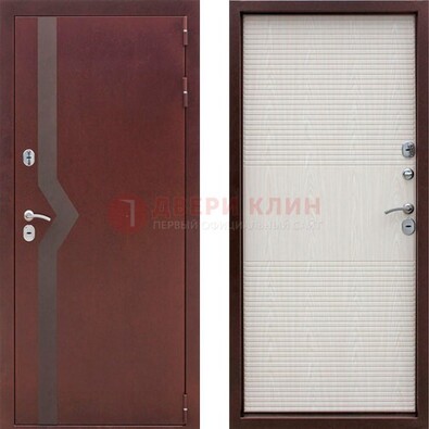 Бордовая металлическая дверь с порошковым напылением ДП-100 во Владимире