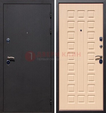Черная стальная дверь с порошковым окрасом МДФ внутри ДП-102 во Владимире