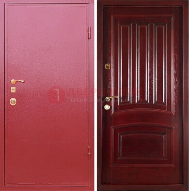 Красная металлическая дверь с порошковым напылением ДП-165 во Владимире