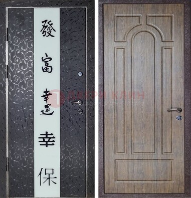 Черная входная дверь с порошковым покрытием с рисунком ДП-200 во Владимире