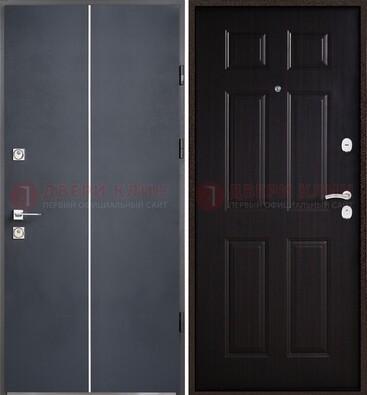 Железная дверь с порошковым покрытием и отделкой Темный орех внутри ДП-211 во Владимире