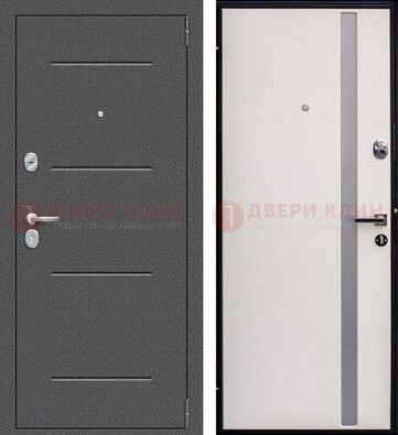 Железная дверь с порошковым напылением и белой МДФ ДП-212 во Владимире