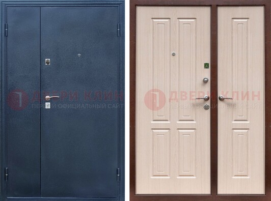 Двустворчатая стальная дверь с порошковым напылением и МДФ ДП-239 во Владимире