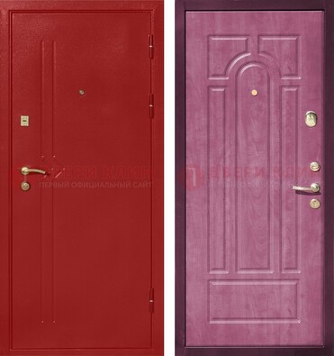 Красная входная дверь с порошковым напылением ДП-240 во Владимире