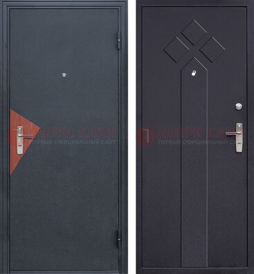 Черная входная дверь с порошковым напылением и узором внутри ДП-241 во Владимире