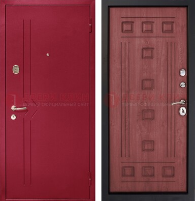 Красная железная дверь с порошковым напылением ДП-242 во Владимире