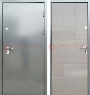 Металлическая серая дверь с порошковым покрытием и серым МДФ внутри ДП-250 во Владимире