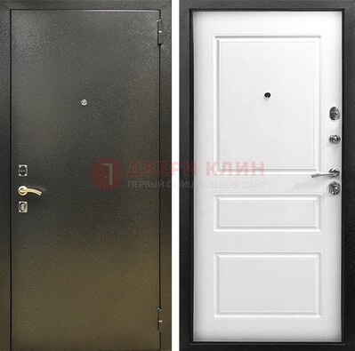 Входная дверь Темное серебро с порошковым напылением и белой МДФ ДП-272 во Владимире