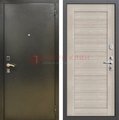 Стальная темно-серая дверь с порошковой отделкой и МДФ панелью ДП-278 во Владимире