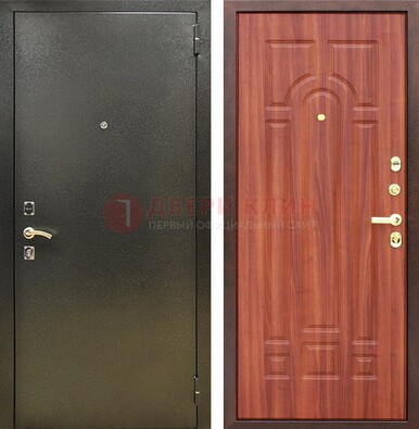 Входная темно-серая дверь с порошковой отделкой и МДФ Миланский орех ДП-281 во Владимире