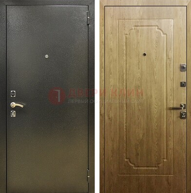 Темно-серая входная дверь с порошковым покрытием и МДФ Золотой дуб ДП-291 во Владимире