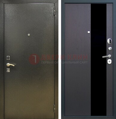 Входная темная дверь с порошковым покрытием и МДФ со стеклом ДП-294 во Владимире