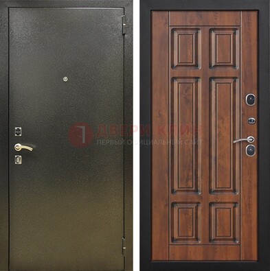 Металлическая входная темная дверь с порошковым напылением и МДФ ДП-299 во Владимире