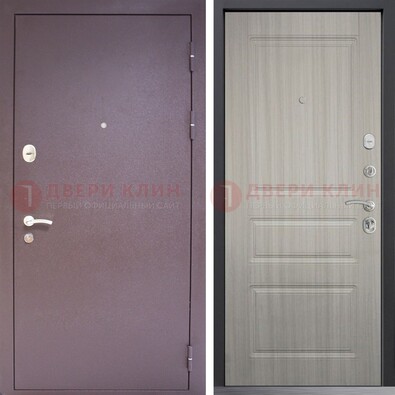 Темная стальная дверь с порошковым окрасом и МДФ ДП-310 во Владимире