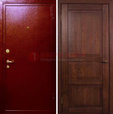 Красная железная дверь с порошковым окрасом ДП-58 во Владимире