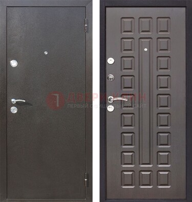 Коричневая железная дверь с порошковым окрасом ДП-63 во Владимире