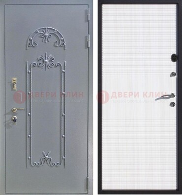 Серая входная дверь с порошковым покрытием ДП-67 во Владимире