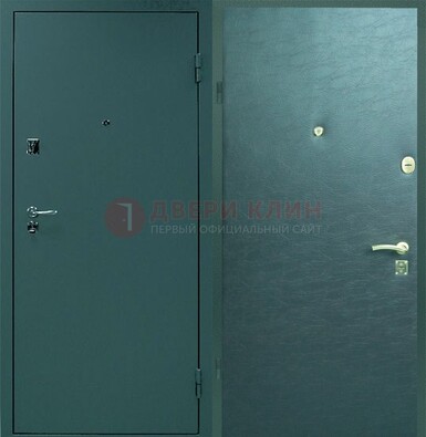 Зеленая стальная дверь с порошковым покрытием ДП-93 во Владимире