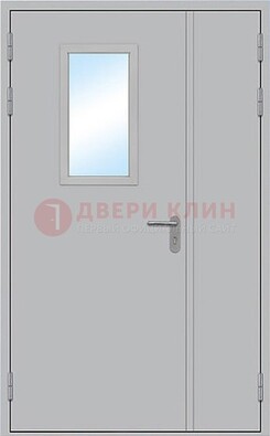 Белая входная техническая дверь со стеклянной вставкой ДПП-10 во Владимире