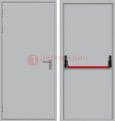 Белая металлическая противопожарная дверь с длинной ручкой ДПП-14 во Владимире