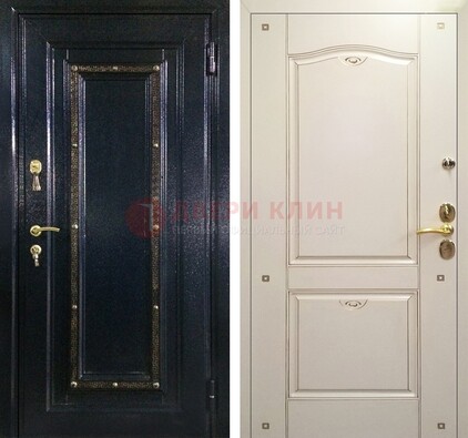 Парадная дверь с золотистым декором ДПР-3 в квартиру во Владимире