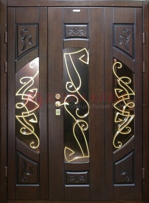 Парадная дверь со стеклом и ковкой ДПР-1 в каркасный дом во Владимире