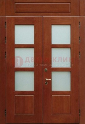 Металлическая парадная дверь со стеклом ДПР-69 для загородного дома во Владимире